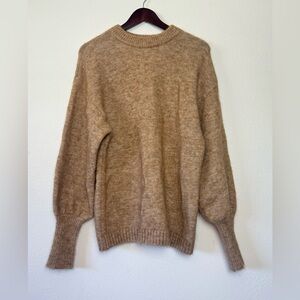 H&M Womans Mohair Wool Blend Oversized Sweater Long Sleeve Brown Stockholm Style